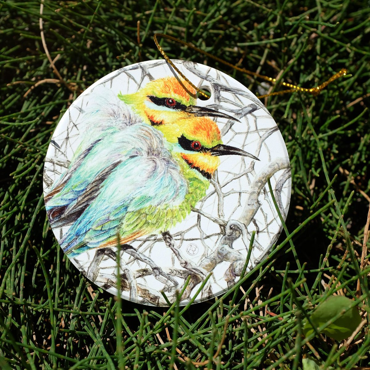 Rainbow Bee Eaters Australian Wildlife Christmas Ornament