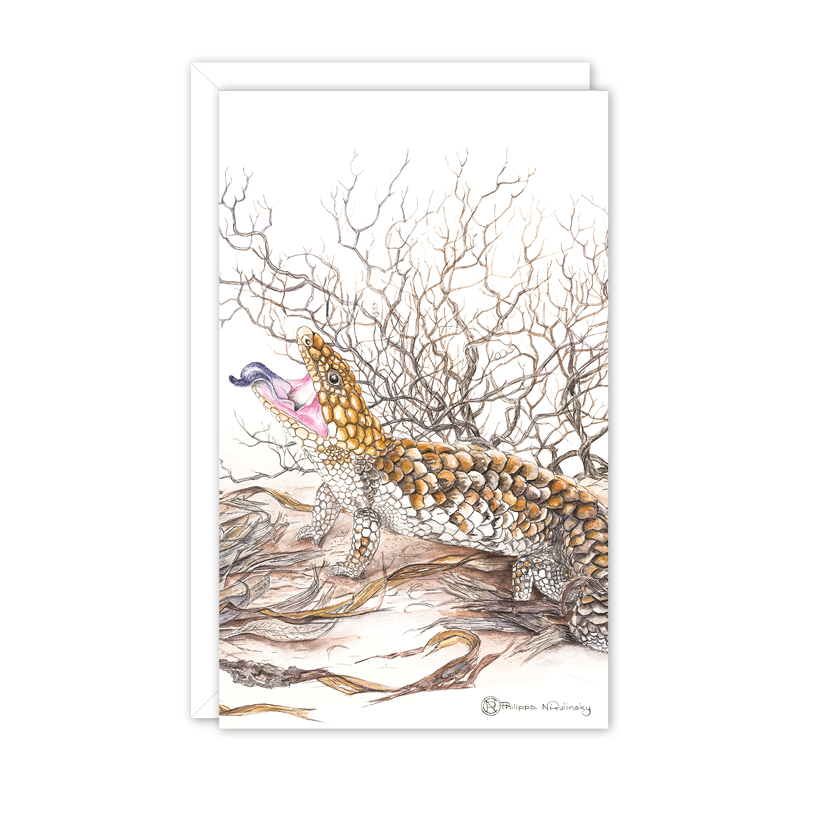 Blue-tongue Lizard Australian Wildlife Card — Small