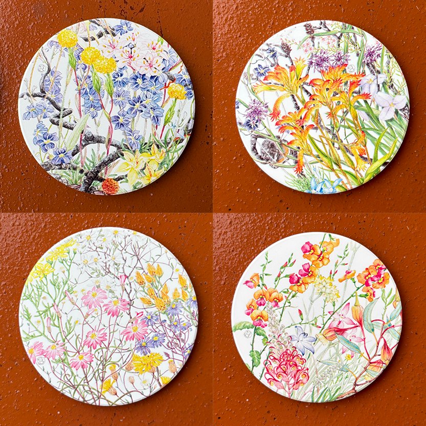 Mixed Wildflower Coaster Set (4)