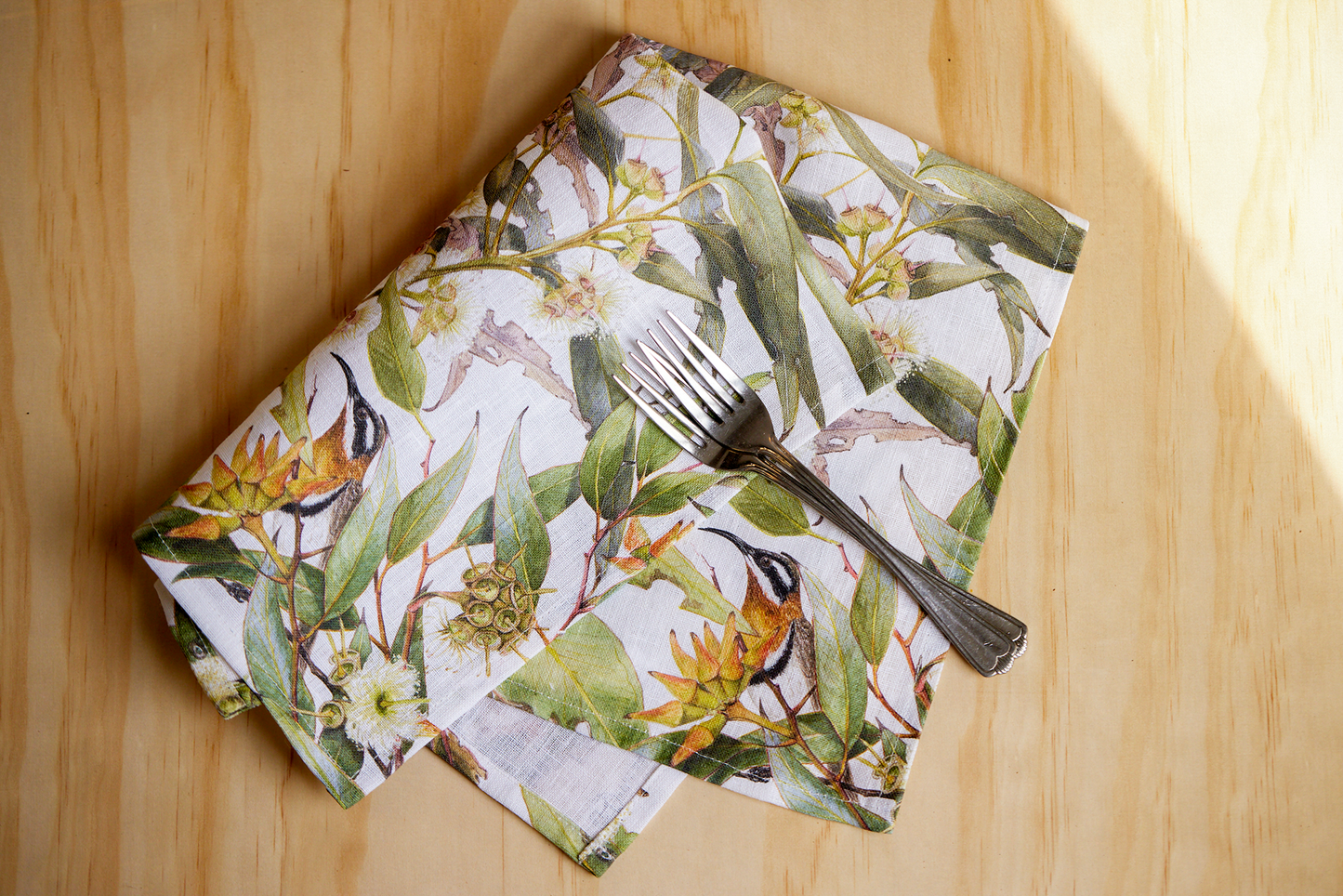 Eucalyptus & Spinebill Australian Botanical & Wildlife Linen Tea Towel