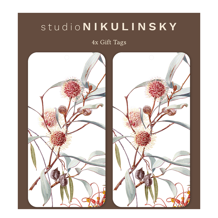 Pincushion Hakea Australian Botanical Rectangle Gift Tag