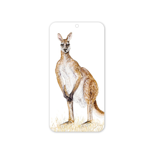 Rectangle Gift Tag: Red Kangaroo