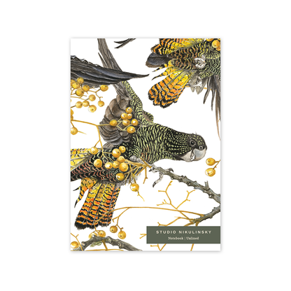 Red Tail Black Cockatoos A5 Notebook – Unlined