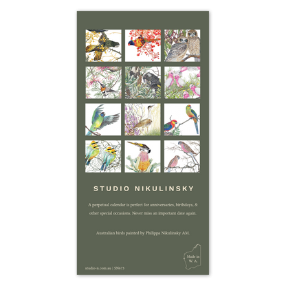 Perpetual Calendar - Australian Birds