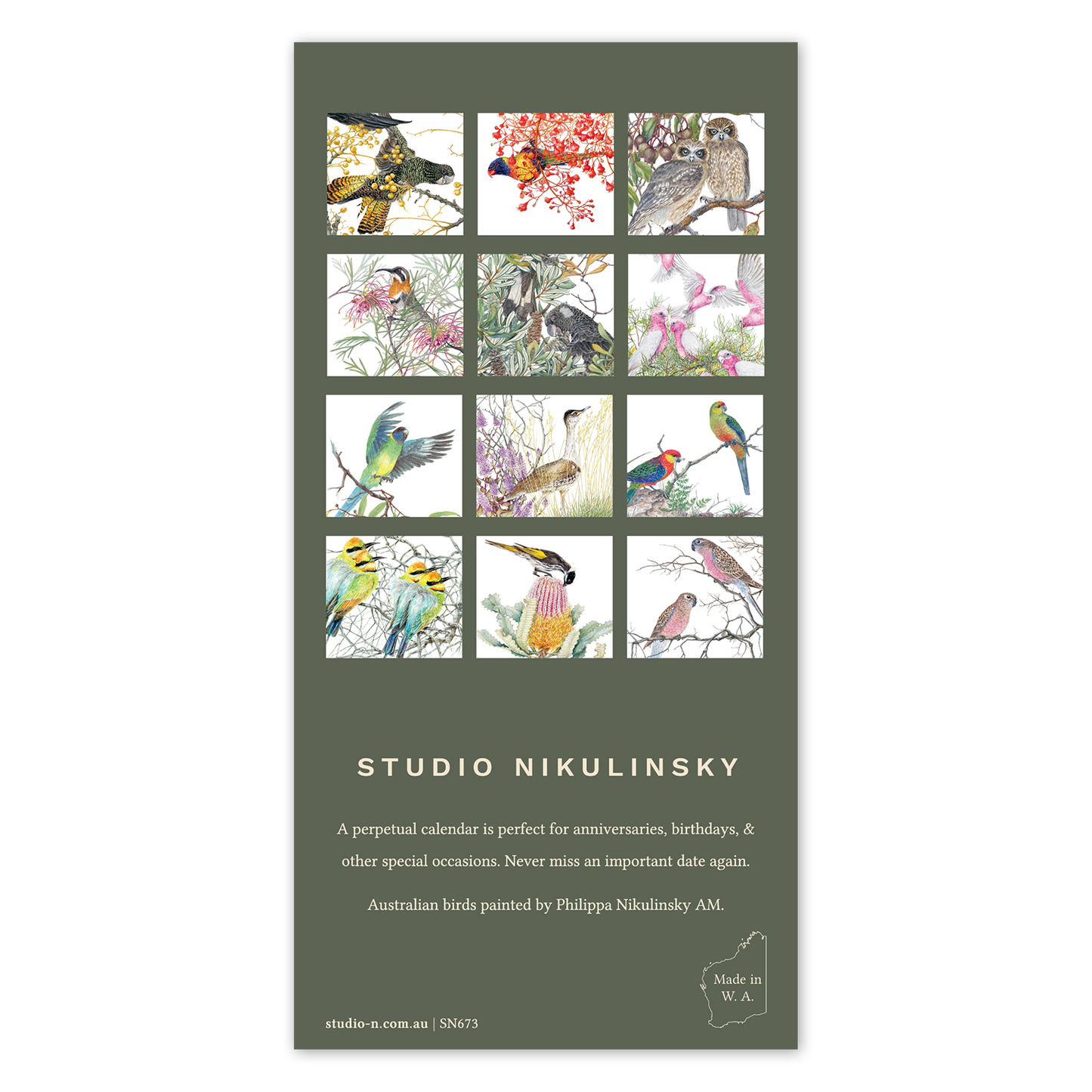 Perpetual Calendar - Australian Birds