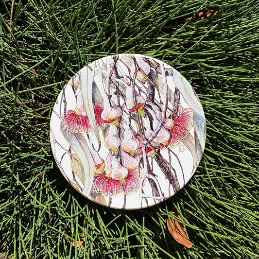 Silver Princess Botanical Art Ceramic Coasters – Set of 2