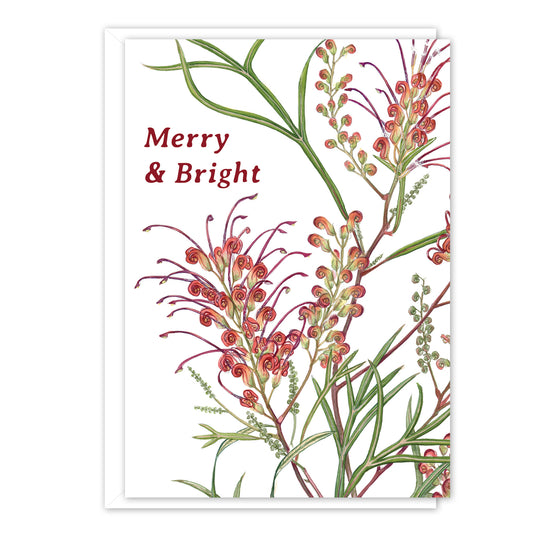 A6 Card: Grevillea 'Firesprite' - Merry & Bright