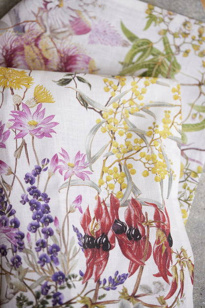 Goldfields Mulga Wildflowers Linen Tea Towel