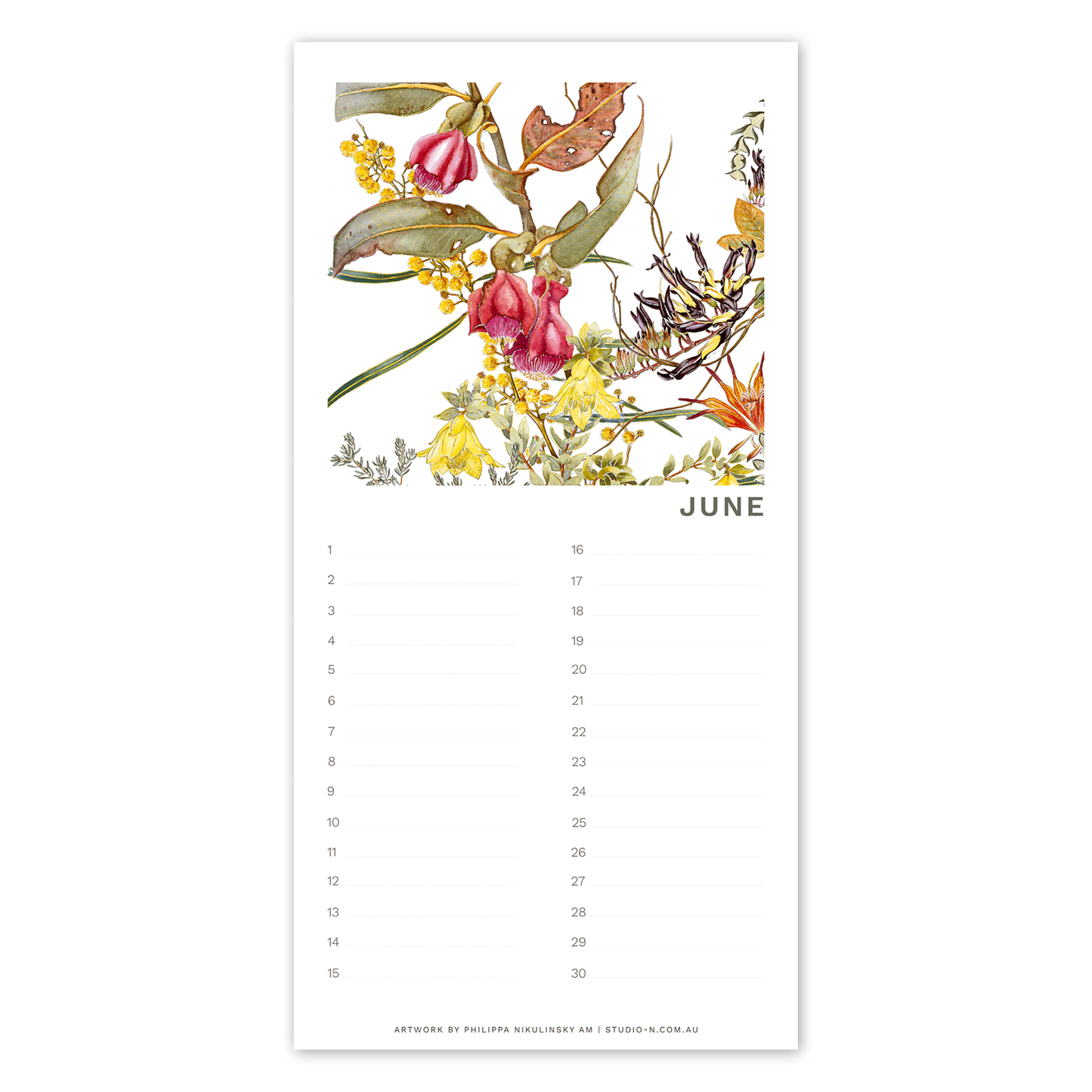 Perpetual Calendar - Australian Wildflowers