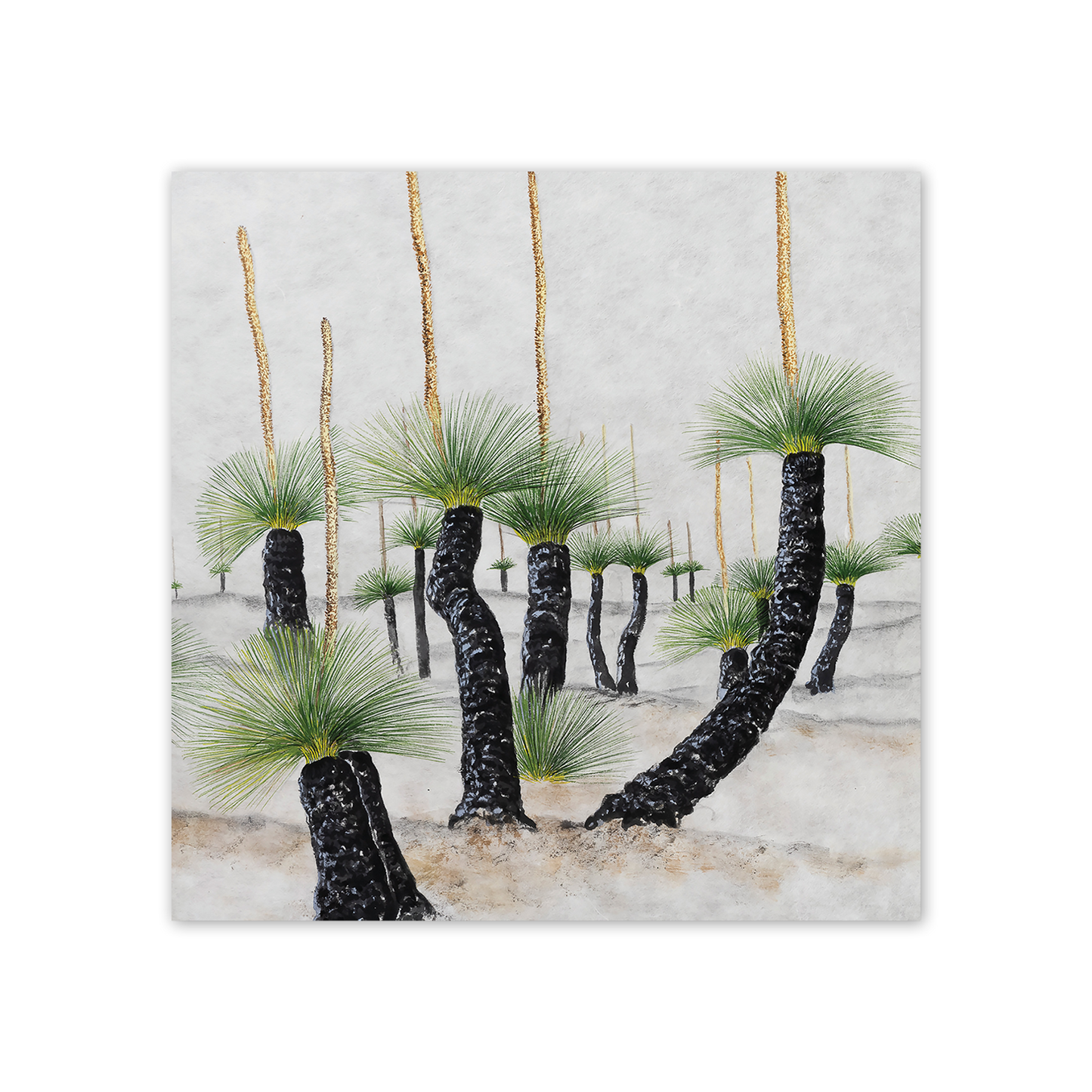 studio-nikulinsky Square Card: Desert Grasstrees by Philippa Nikulinsky